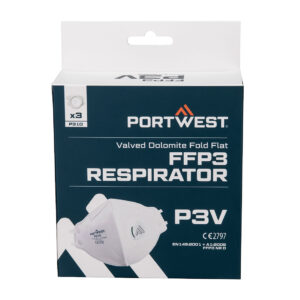 P310 Portwest - Μάσκα Αναδιπλούμενη FFP3 με Βαλβίδα & Dolomite (Πακέτο 3)